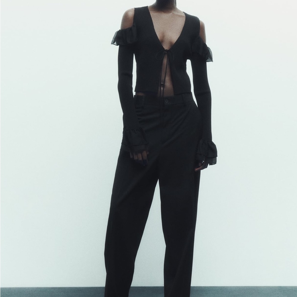 Zara ruffle knit top - Picture 2 of 11